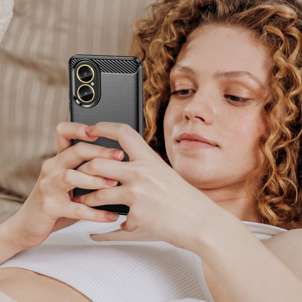 Pokrowiec Tech-Protect TpuCarbon czarny Realme C67 4G / 7 Pokrowiec Tech-Protect TpuCarbon czarny Realme C67 4G / 7