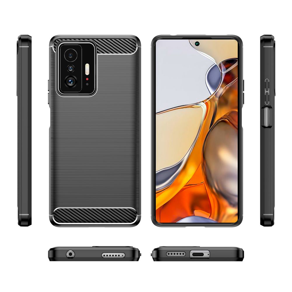 Pokrowiec Tech-Protect TpuCarbon czarny Xiaomi 11T 5G / 6