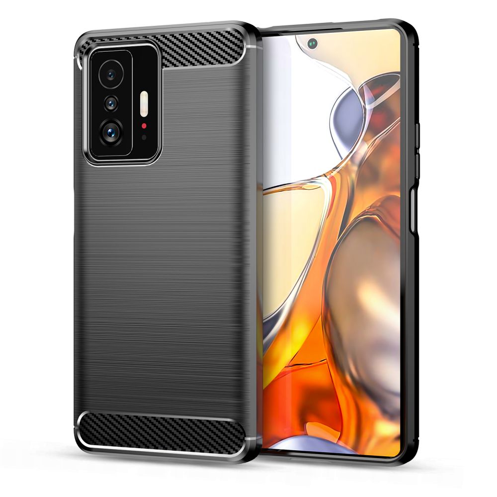 Pokrowiec Tech-Protect TpuCarbon czarny Xiaomi 11T Pro 5G