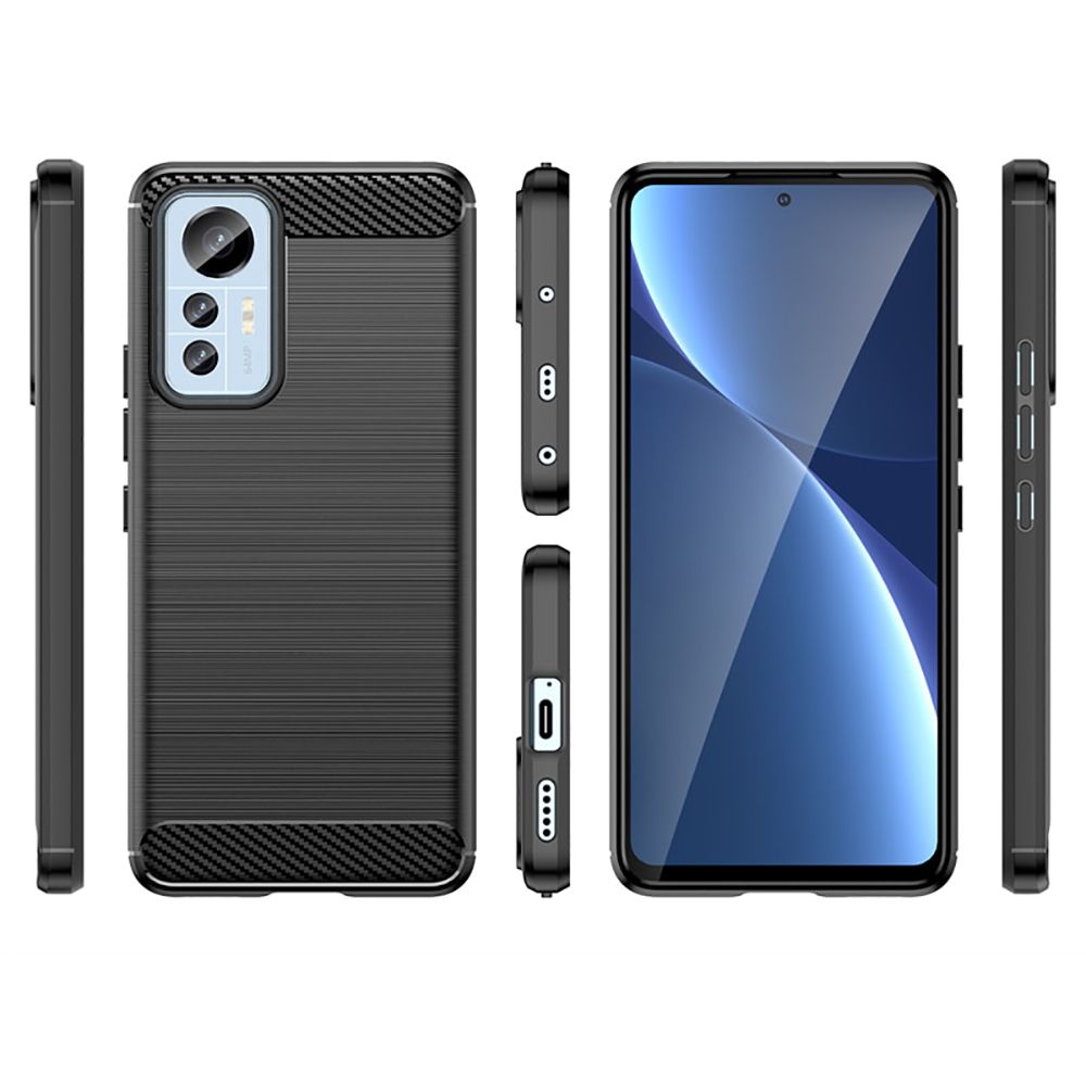Pokrowiec Tech-Protect TpuCarbon czarny Xiaomi 12 Lite / 8