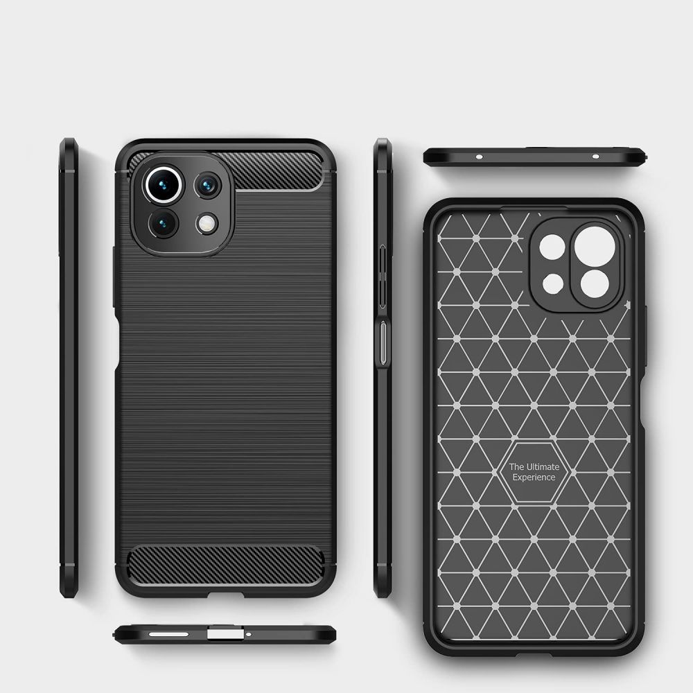 Pokrowiec Tech-Protect TpuCarbon czarny Xiaomi Mi 11 Lite / 5