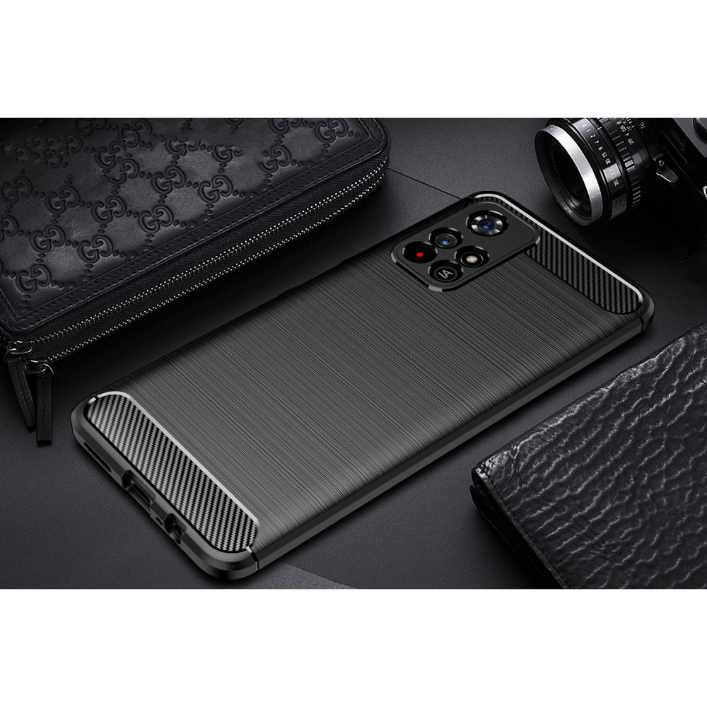 Pokrowiec Tech-Protect TpuCarbon czarny Xiaomi POCO M4 Pro 5G / 9