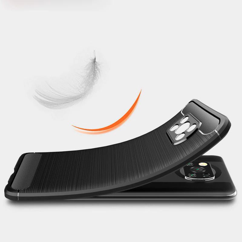 Pokrowiec Tech-Protect TpuCarbon czarny Xiaomi POCO X3 Pro / 6