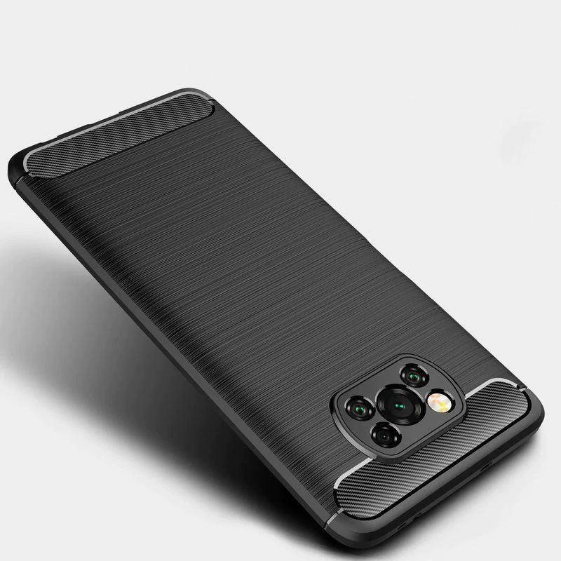 Pokrowiec Tech-Protect TpuCarbon czarny Xiaomi POCO X3 Pro / 9