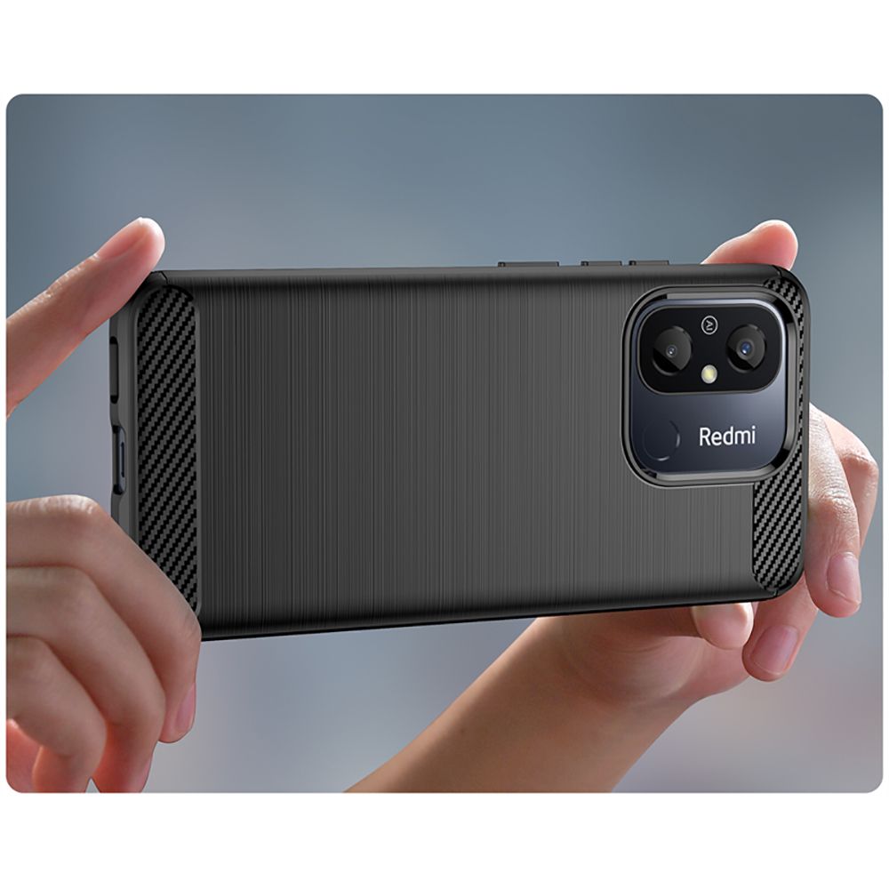 Pokrowiec Tech-Protect TpuCarbon czarny Xiaomi Redmi 12C / 6