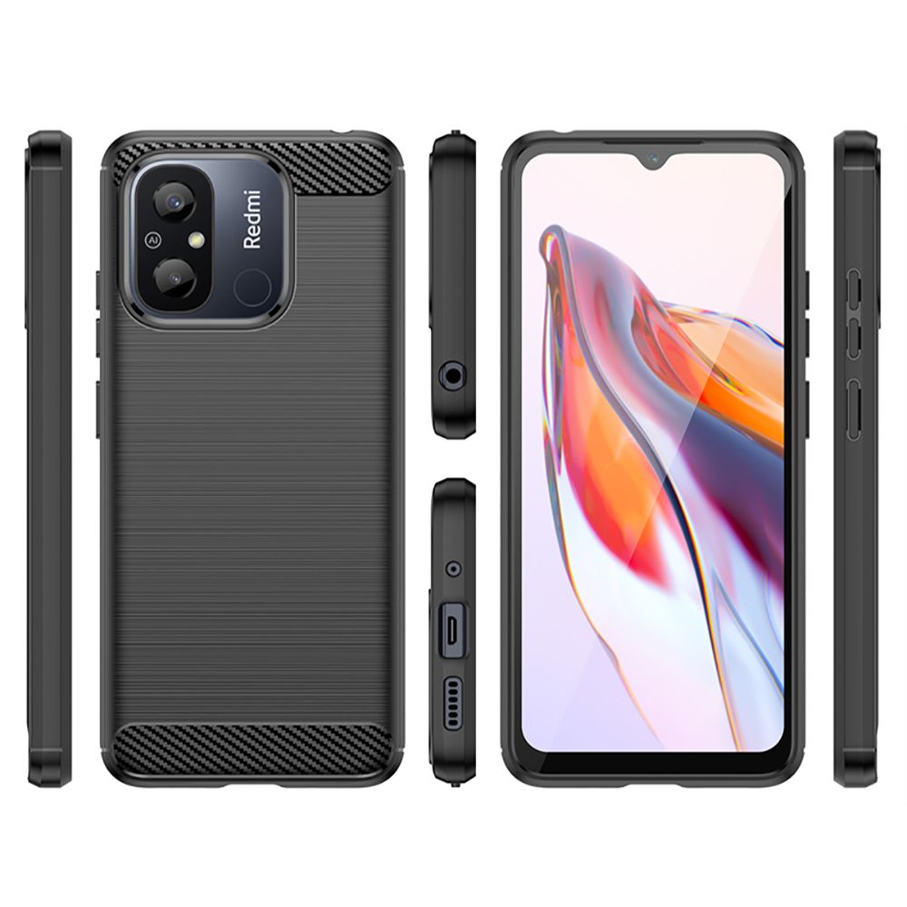 Pokrowiec Tech-Protect TpuCarbon czarny Xiaomi Redmi 12C / 8