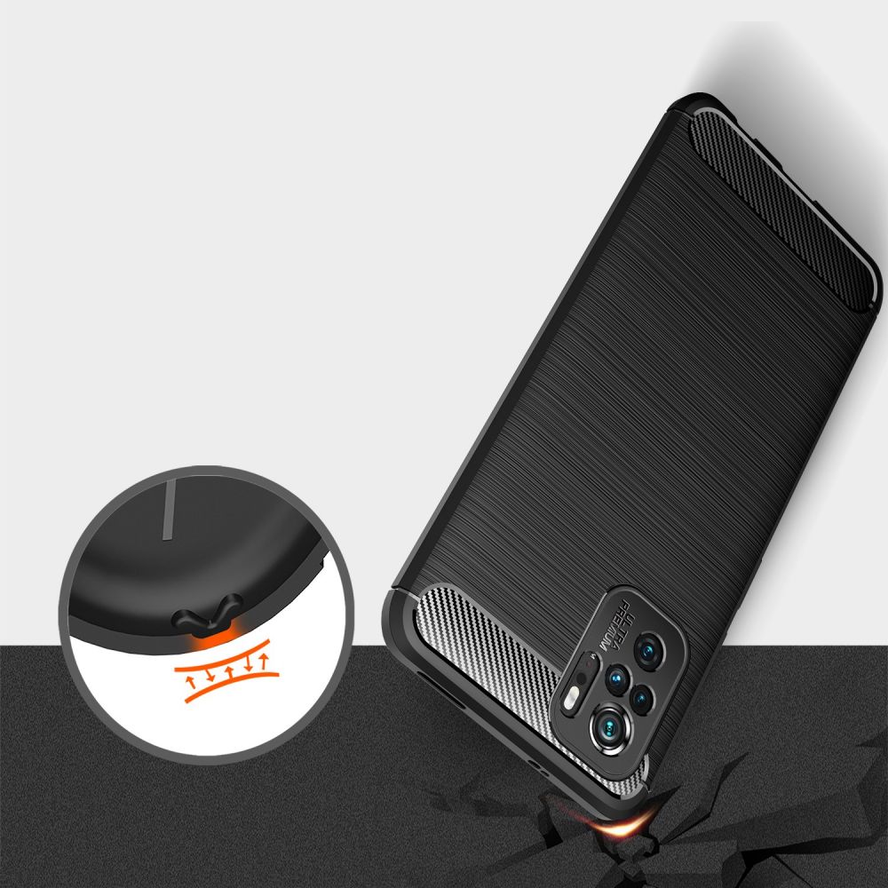 Pokrowiec Tech-Protect TpuCarbon czarny Xiaomi Redmi Note 10 / 5