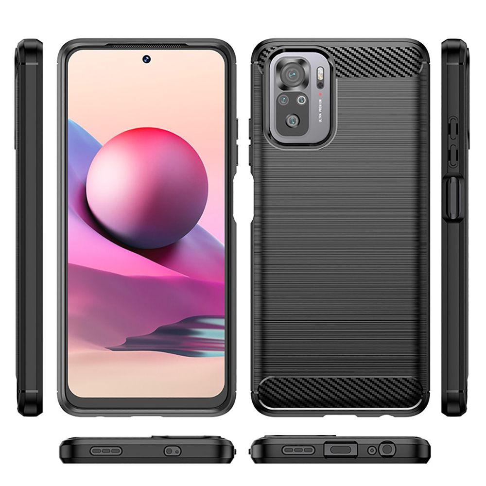 Pokrowiec Tech-Protect TpuCarbon czarny Xiaomi Redmi Note 10 / 2