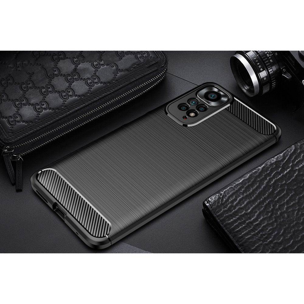 Pokrowiec Tech-Protect TpuCarbon czarny Xiaomi Redmi Note 11 / 11