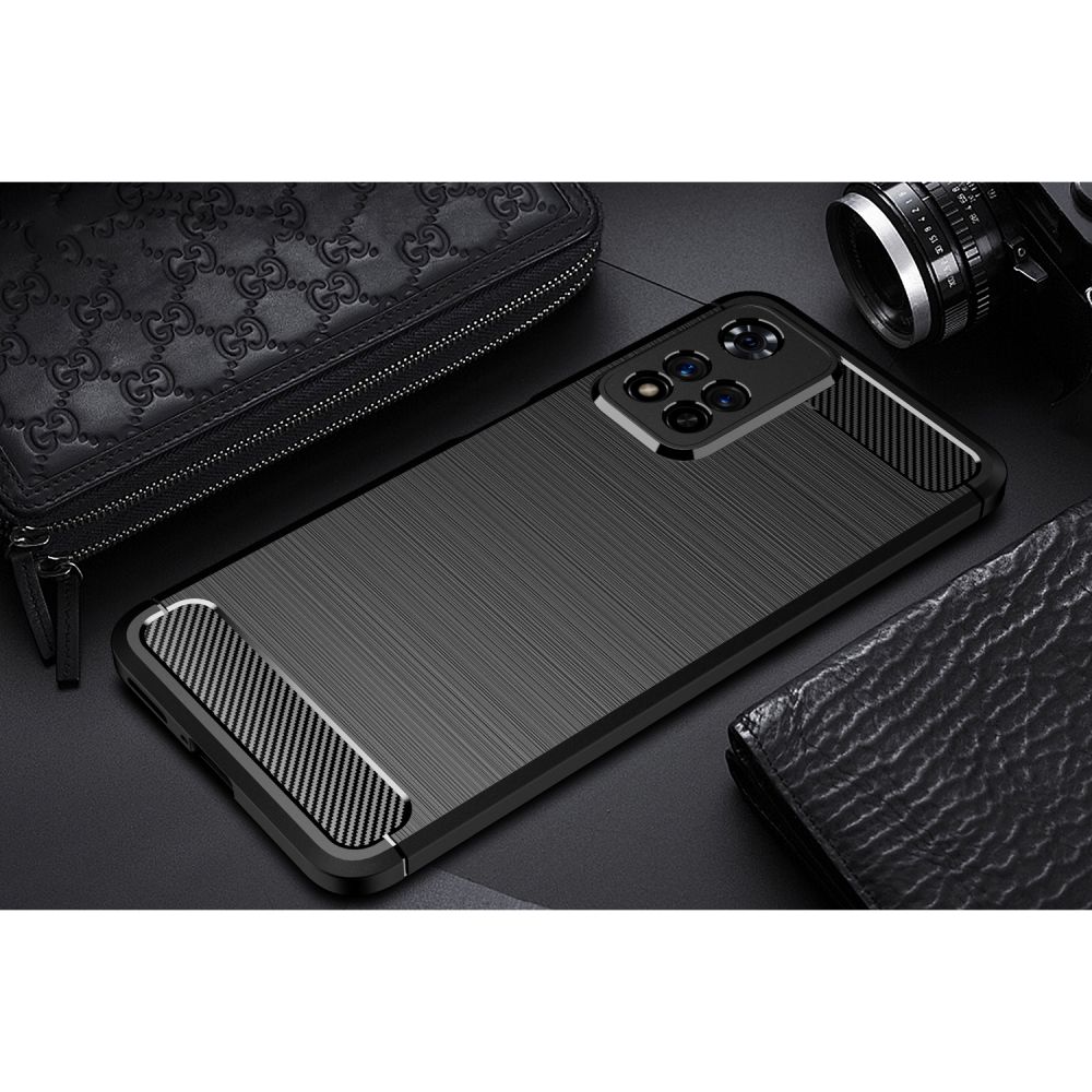 Pokrowiec Tech-Protect TpuCarbon czarny Xiaomi Redmi Note 11 Pro+ 5G / 11