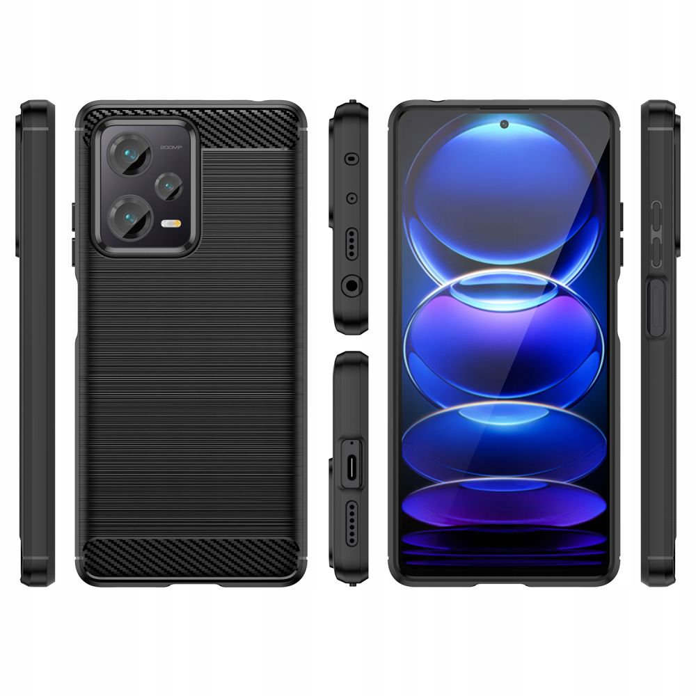 Pokrowiec Tech-Protect TpuCarbon czarny Xiaomi Redmi Note 12 5G / 5 Pokrowiec Tech-Protect TpuCarbon czarny Xiaomi Redmi Note 12 5G / 5