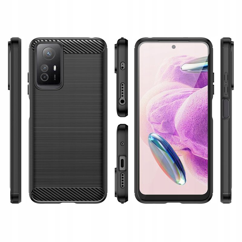 Pokrowiec Tech-Protect TpuCarbon czarny Xiaomi Redmi Note 12S / 2