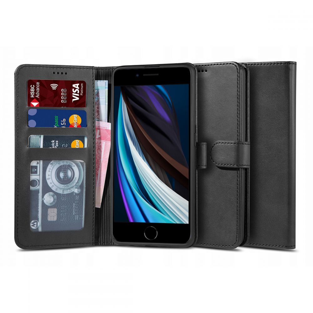 Pokrowiec Tech-protect Wallet czarny Apple iPhone SE 2020