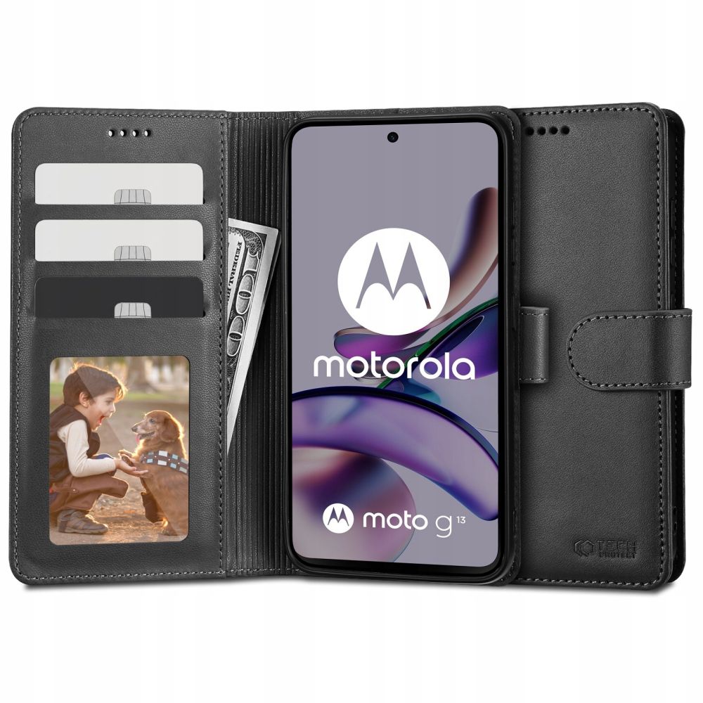 Pokrowiec Tech-protect Wallet czarny Motorola G53 5G