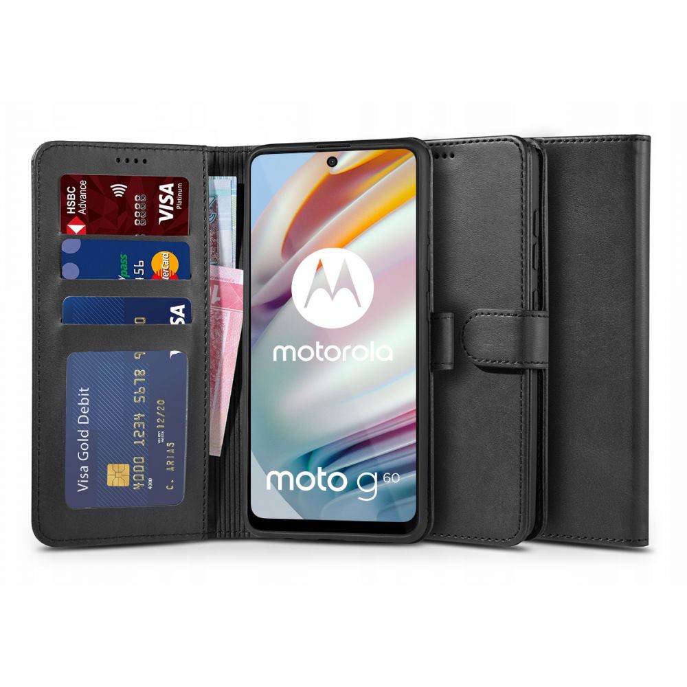 Pokrowiec Tech-protect Wallet czarny Motorola Moto G60