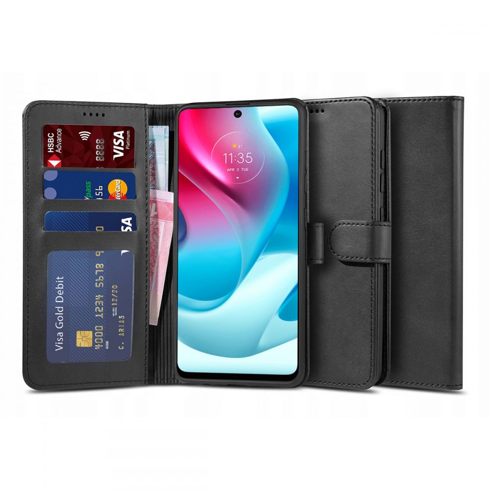 Pokrowiec Tech-protect Wallet czarny Motorola Moto G60s