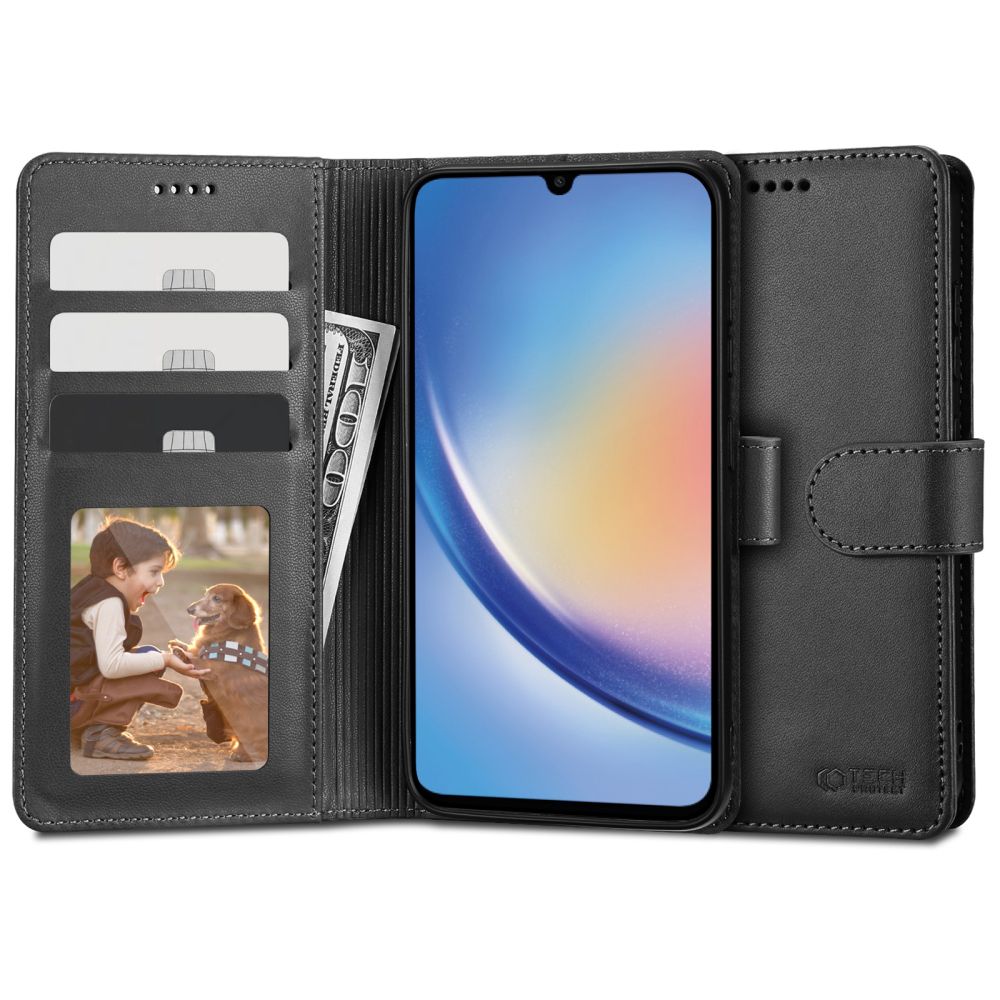 Pokrowiec Tech-protect Wallet czarny Samsung Galaxy A34 5G