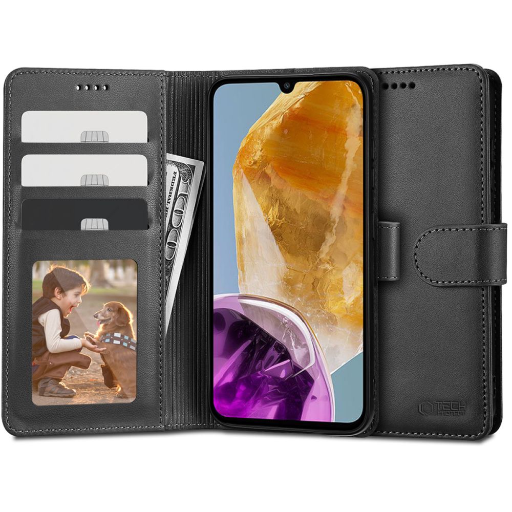 Pokrowiec Tech-protect Wallet czarny Samsung Galaxy M15 5G