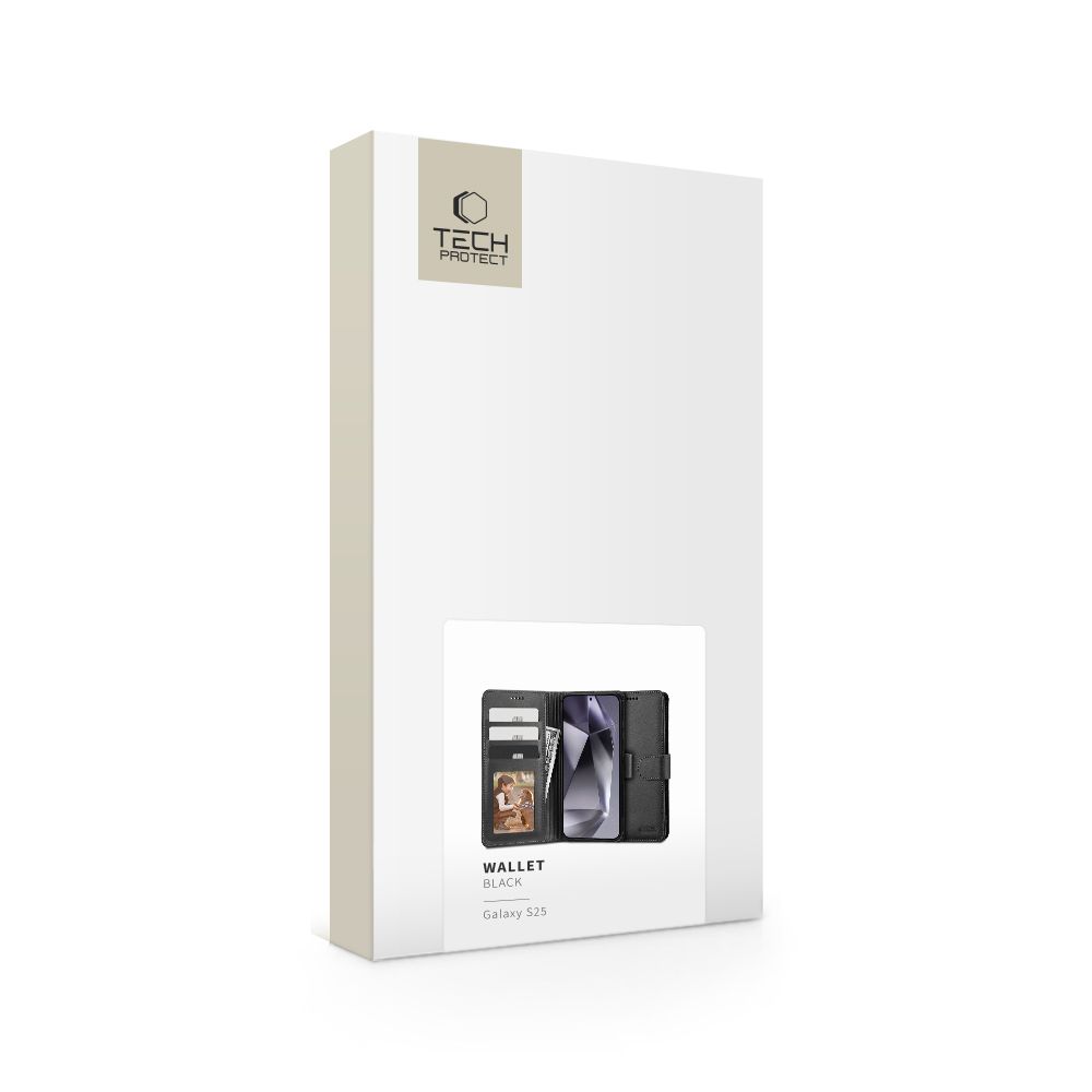 Pokrowiec Tech-protect Wallet czarny Samsung Galaxy S25 / 2 Pokrowiec Tech-protect Wallet czarny Samsung Galaxy S25 / 2