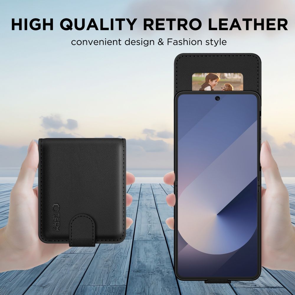 Pokrowiec Tech-protect Wallet czarny Samsung Galaxy Z Flip 7 / 2