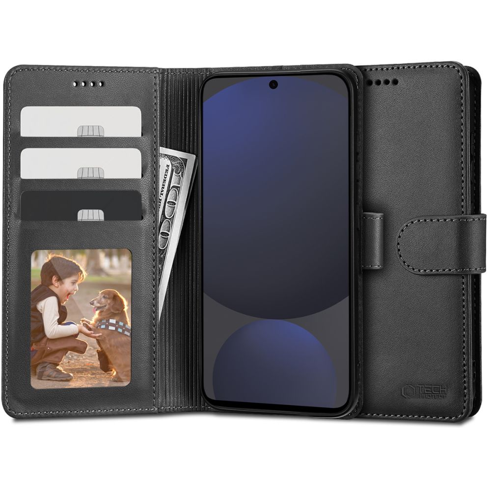 Pokrowiec Tech-protect Wallet czarny Samsung Galaxy S24 FE