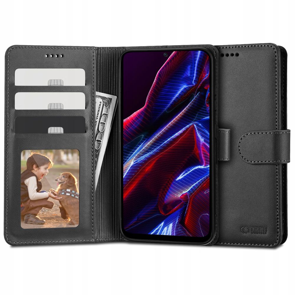 Pokrowiec Tech-protect Wallet czarny Xiaomi Poco X5 5G