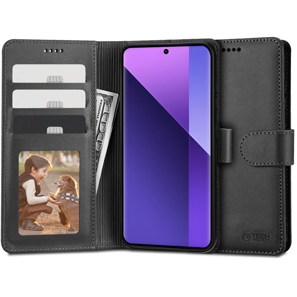Pokrowiec Tech-protect Wallet czarny Xiaomi Redmi Note 13 Pro Plus 5G