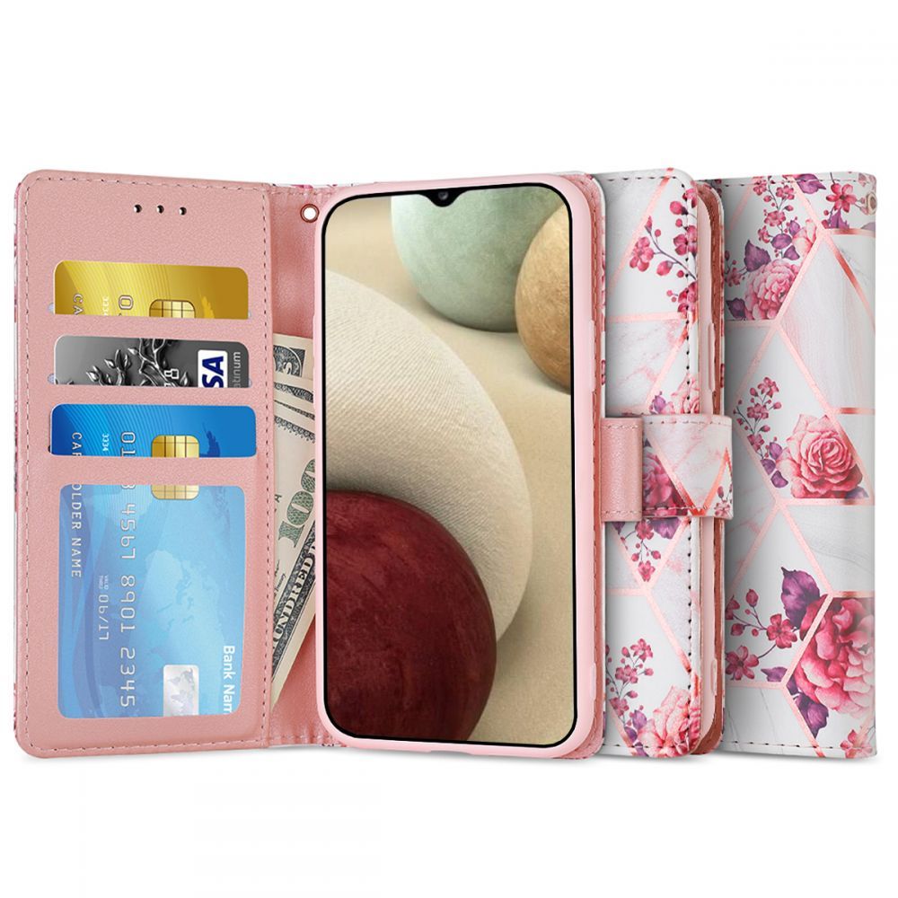 Pokrowiec Tech-protect Wallet floral rose Samsung Galaxy A12
