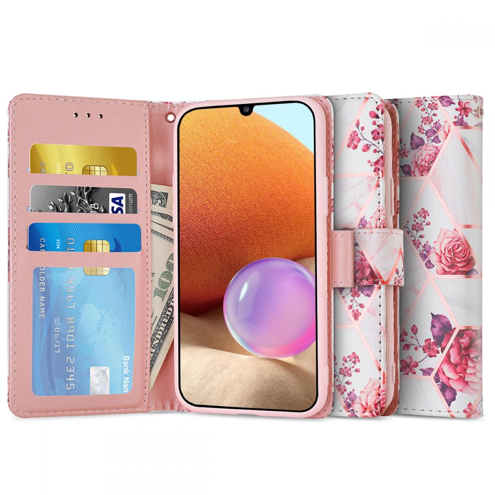 Pokrowiec Tech-protect Wallet floral rose Samsung A32 5G Pokrowiec Tech-protect Wallet floral rose Samsung A32 5G