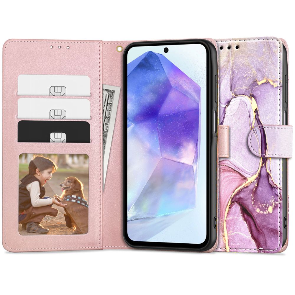 Pokrowiec Tech-protect Wallet marble Samsung Galaxy A55 5G