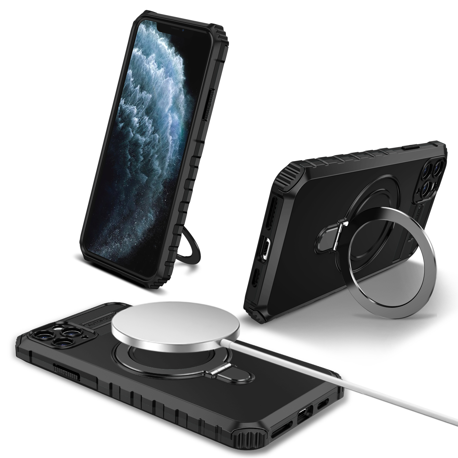 Pokrowiec Tel Protect Armor Magsafe Metal Ring Case czarny Apple iPhone 11 Pro / 2