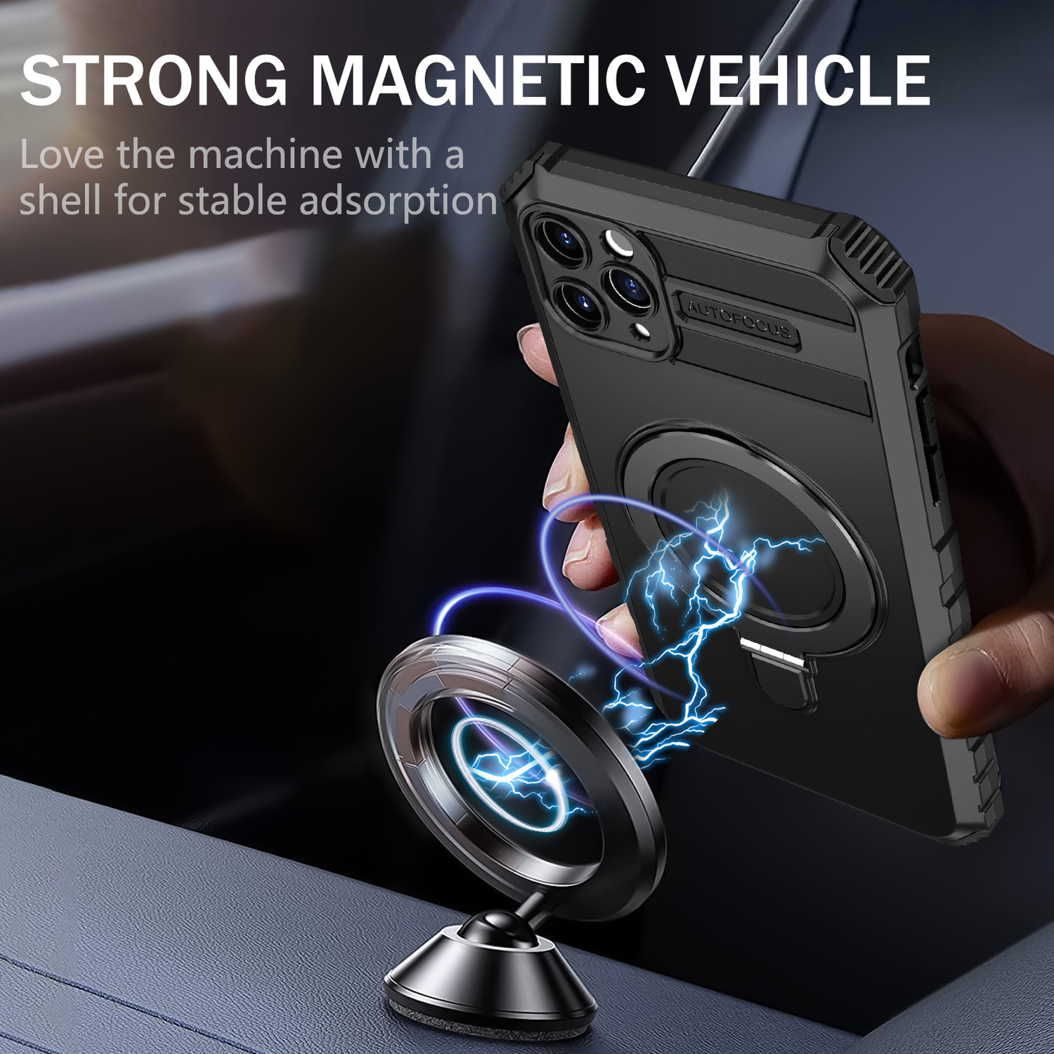 Pokrowiec Tel Protect Armor Magsafe Metal Ring Case czarny Apple iPhone 11 Pro / 4