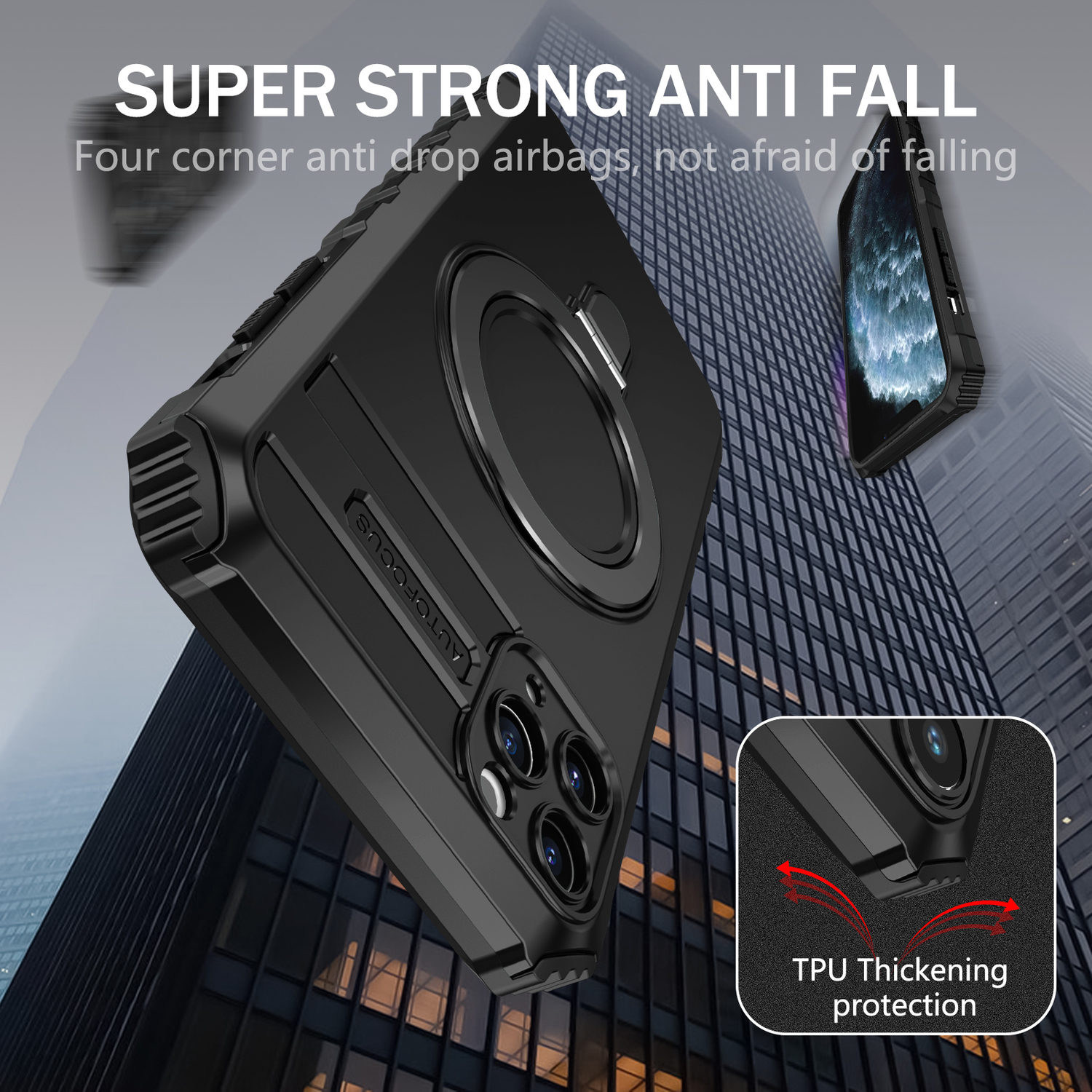 Pokrowiec Tel Protect Armor Magsafe Metal Ring Case czarny Apple iPhone 11 Pro / 5