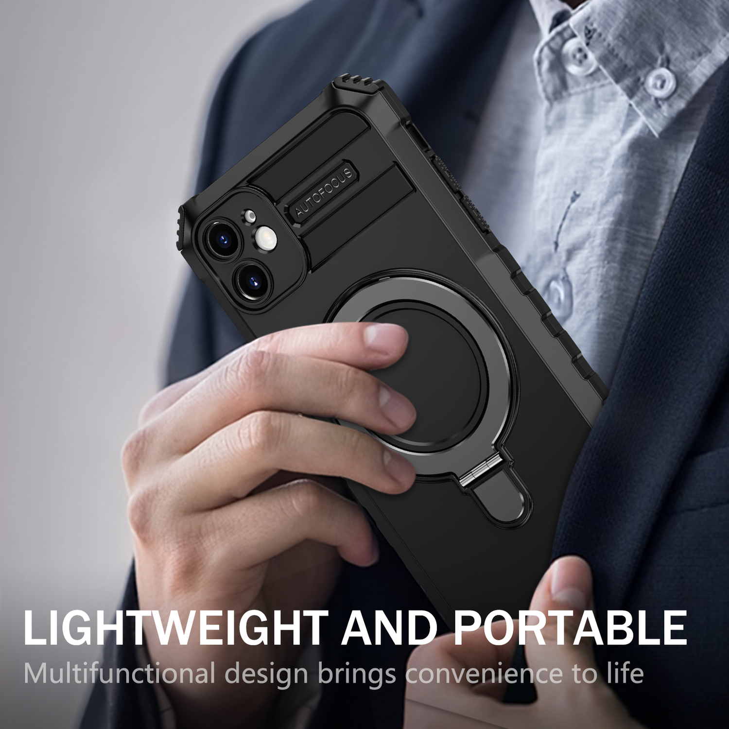 Pokrowiec Tel Protect Armor Magsafe Metal Ring Case czarny Apple iPhone 11 / 10