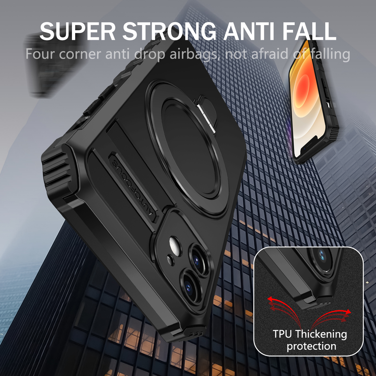 Pokrowiec Tel Protect Armor Magsafe Metal Ring Case czarny Apple iPhone 12 / 5