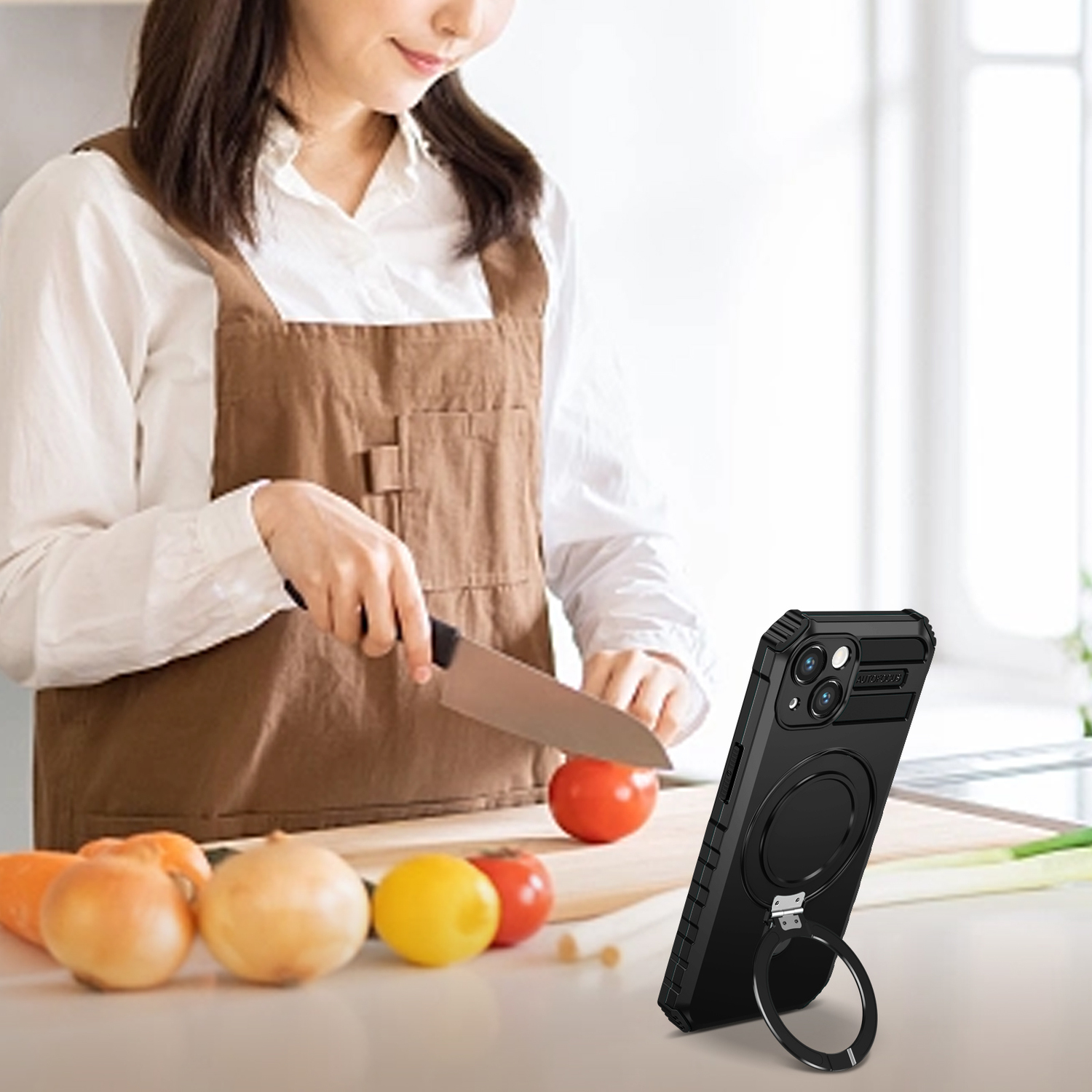 Pokrowiec Tel Protect Armor Magsafe Metal Ring Case czarny Apple iPhone 13 / 10