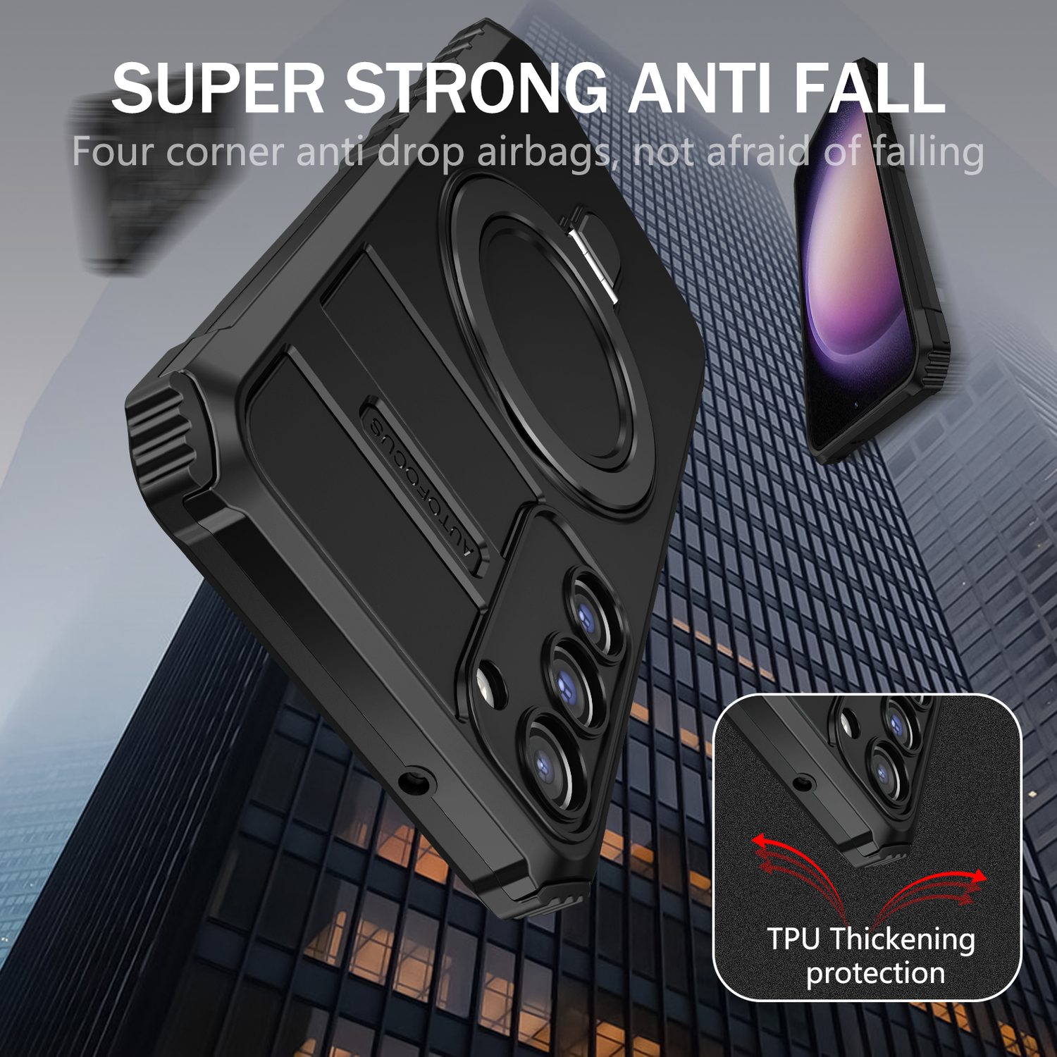 Pokrowiec Tel Protect Armor Magsafe Metal Ring Case czarny Samsung Galaxy S23 / 3
