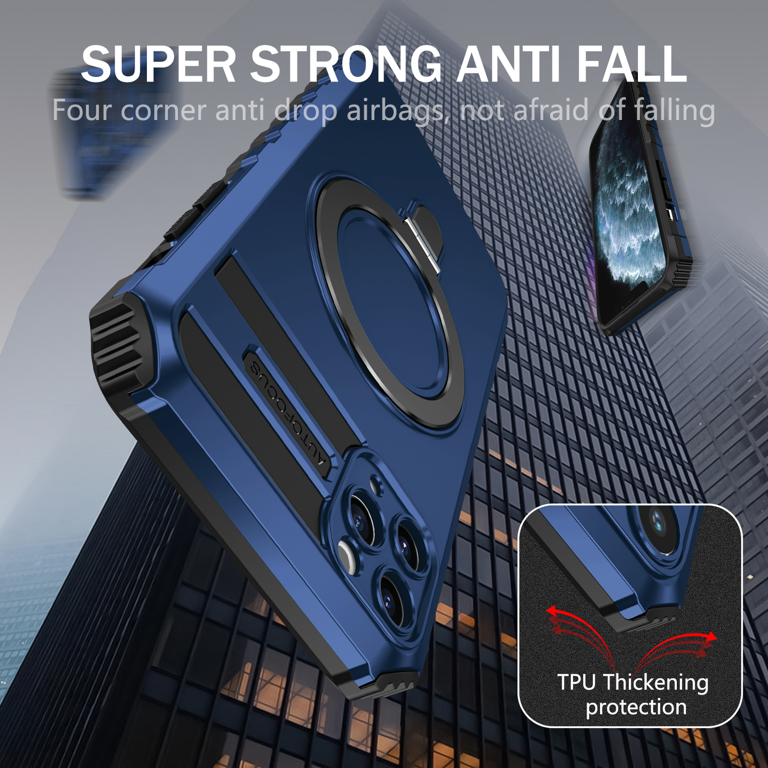 Pokrowiec Tel Protect Armor Magsafe Metal Ring Case niebieski Apple iPhone 11 Pro / 3