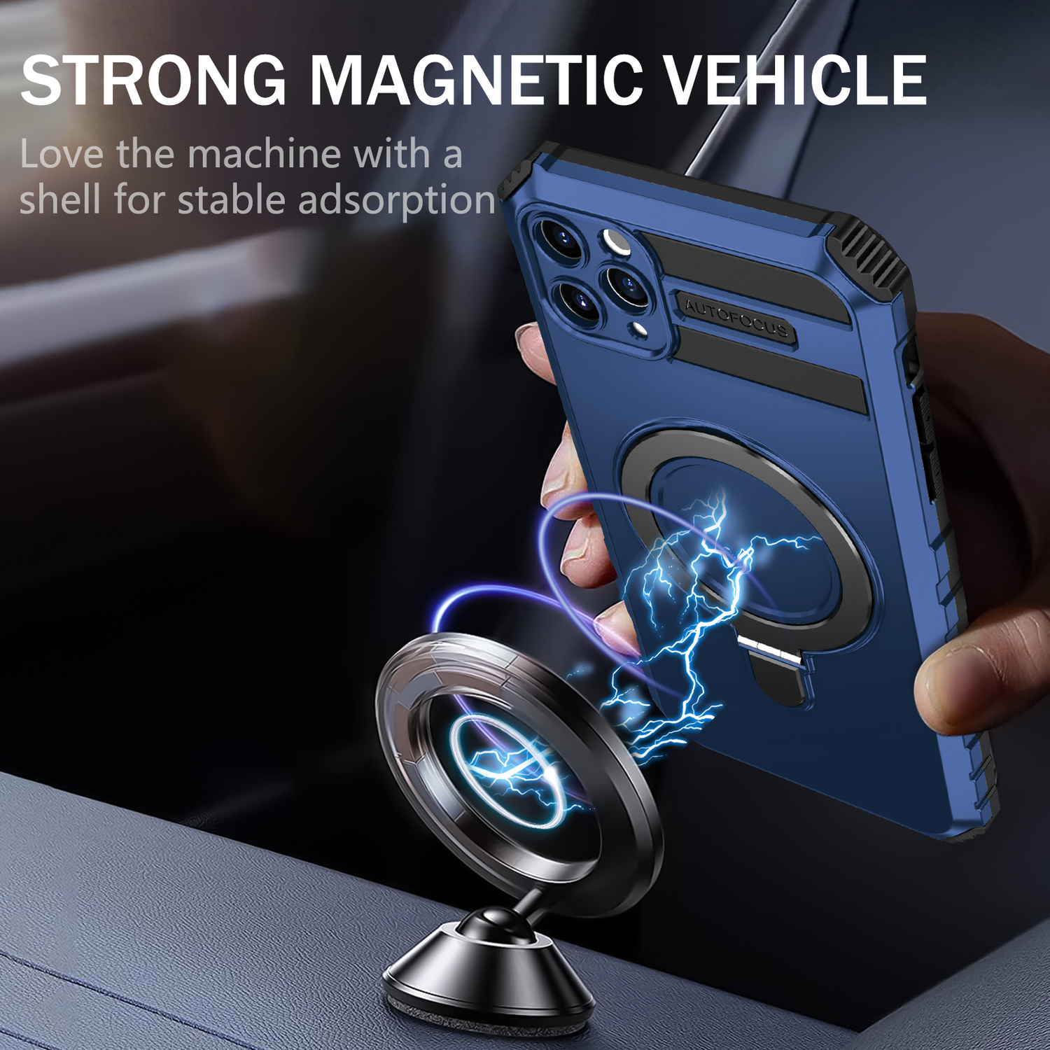 Pokrowiec Tel Protect Armor Magsafe Metal Ring Case niebieski Apple iPhone 11 Pro / 4