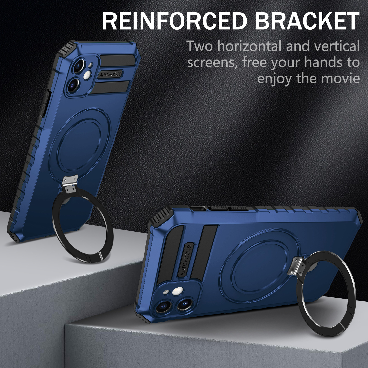 Pokrowiec Tel Protect Armor Magsafe Metal Ring Case niebieski Apple iPhone 11 / 7