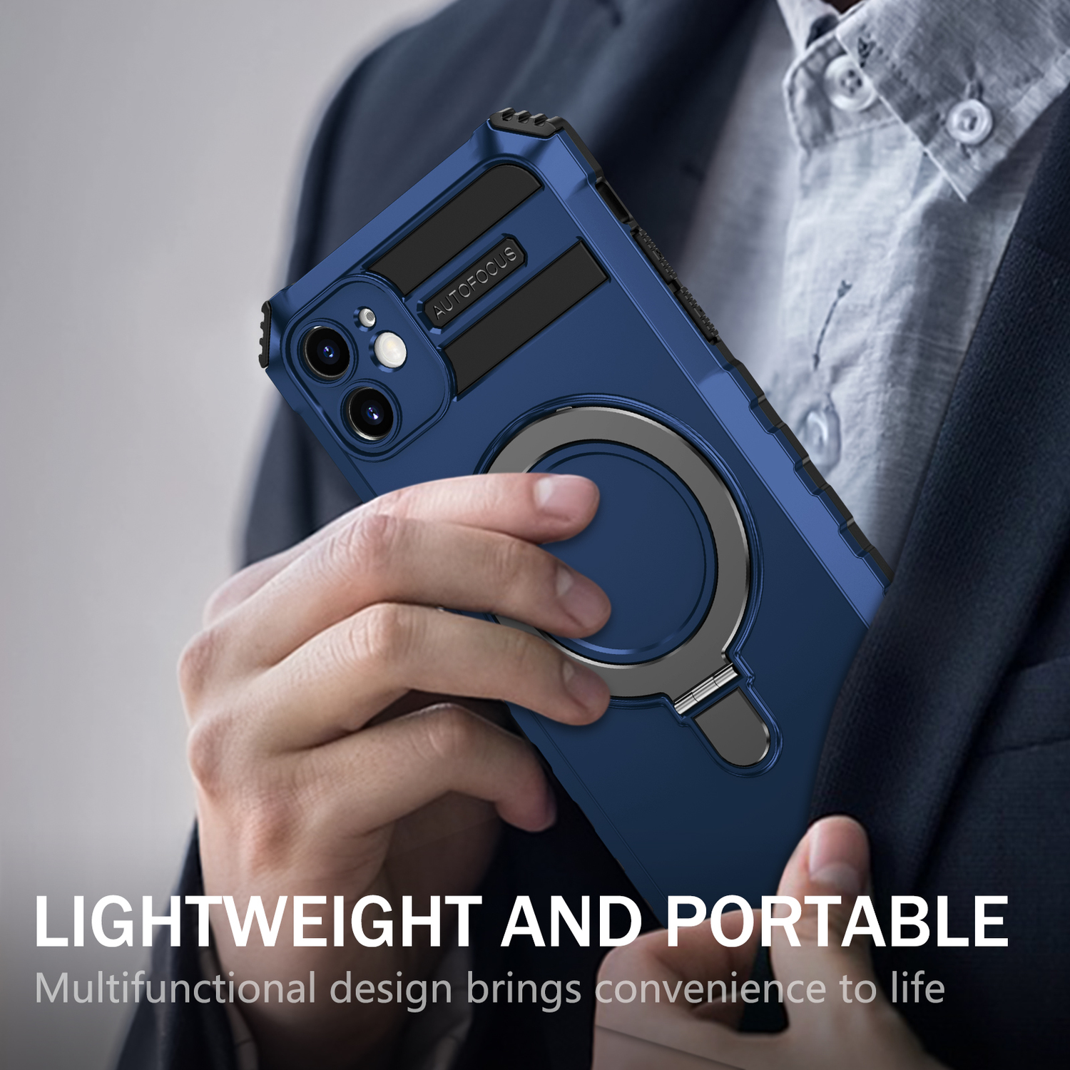 Pokrowiec Tel Protect Armor Magsafe Metal Ring Case niebieski Apple iPhone 11 / 8