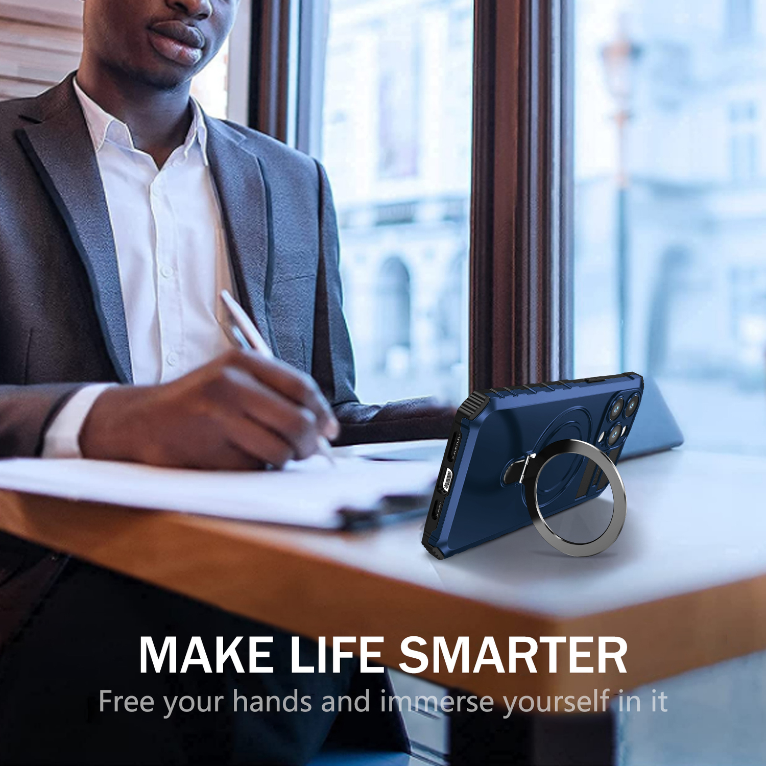 Pokrowiec Tel Protect Armor Magsafe Metal Ring Case niebieski Apple iPhone 12 Pro / 10