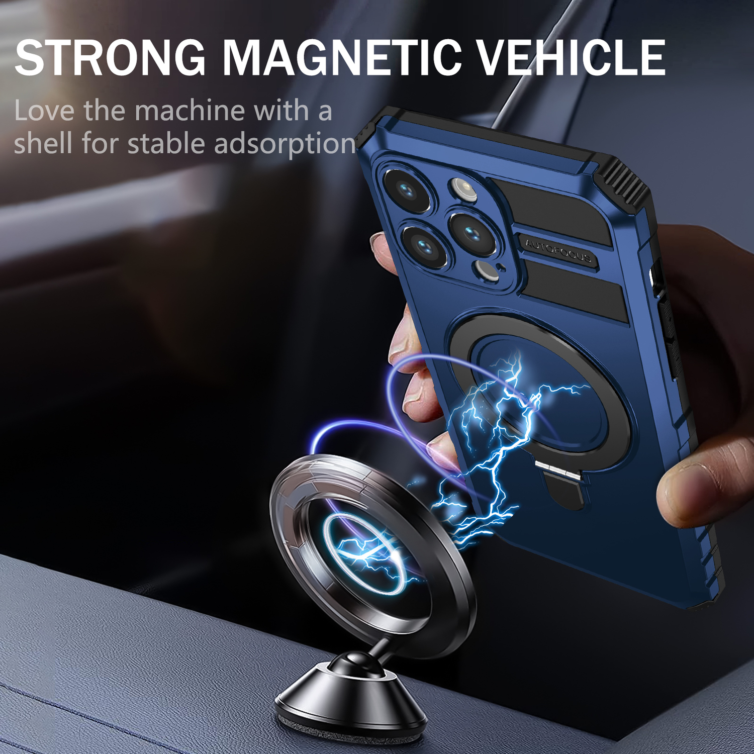 Pokrowiec Tel Protect Armor Magsafe Metal Ring Case niebieski Apple iPhone 12 Pro / 2