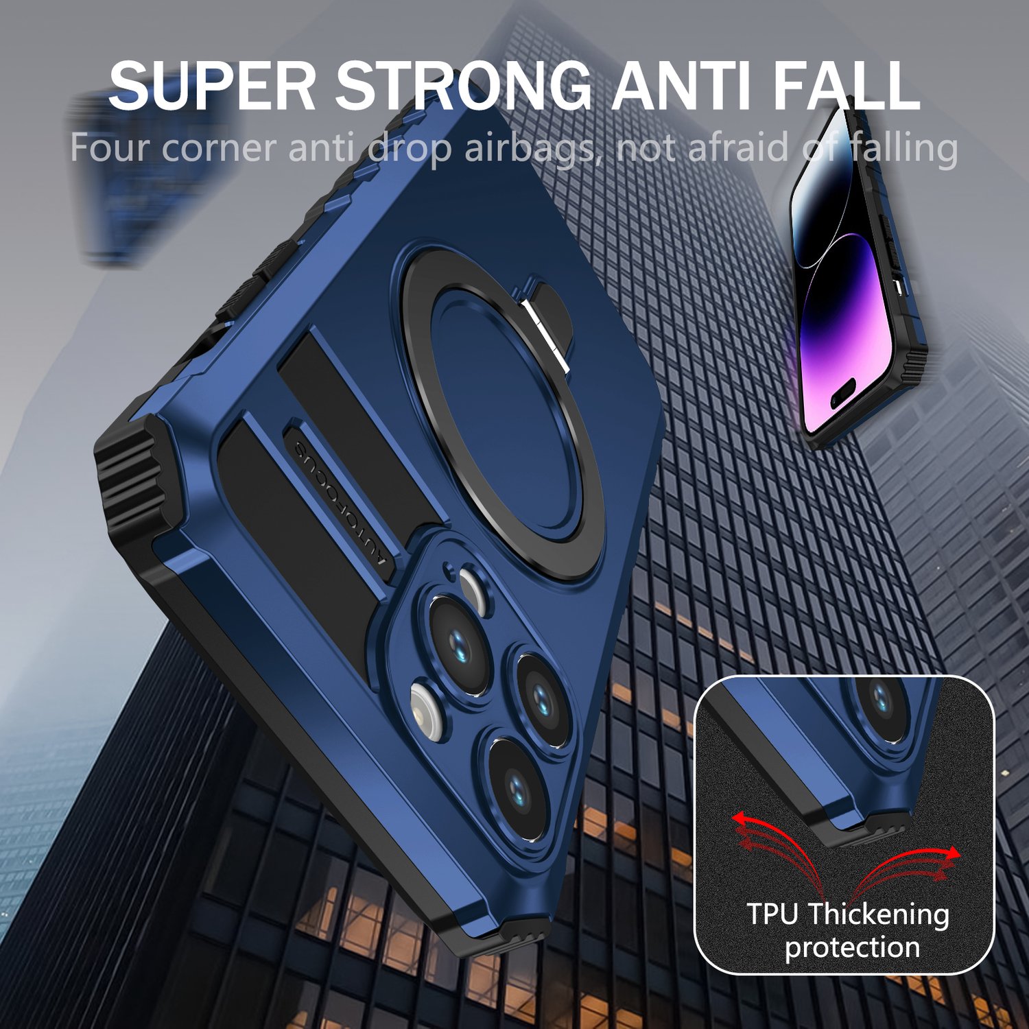 Pokrowiec Tel Protect Armor Magsafe Metal Ring Case niebieski Apple iPhone 12 Pro / 5