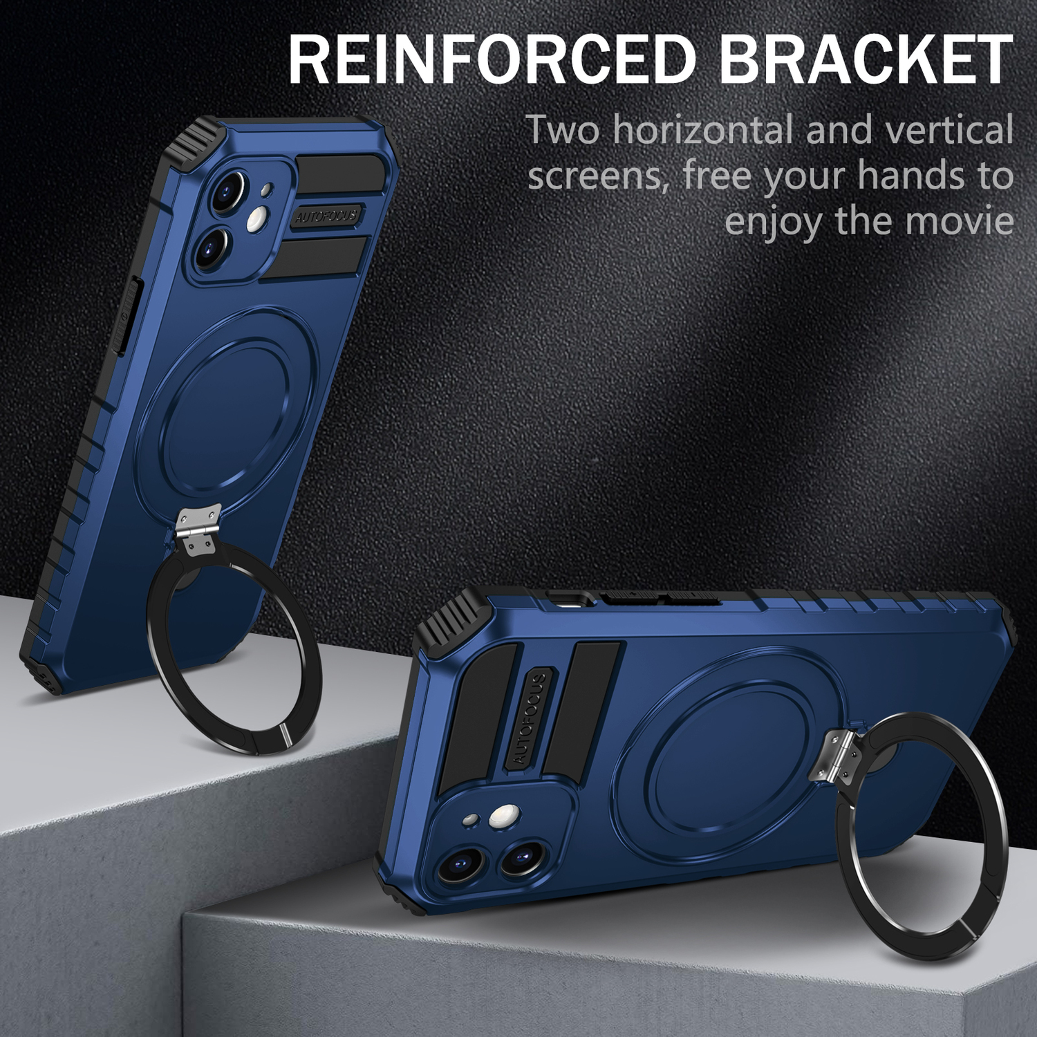 Pokrowiec Tel Protect Armor Magsafe Metal Ring Case niebieski Apple iPhone 12 / 3