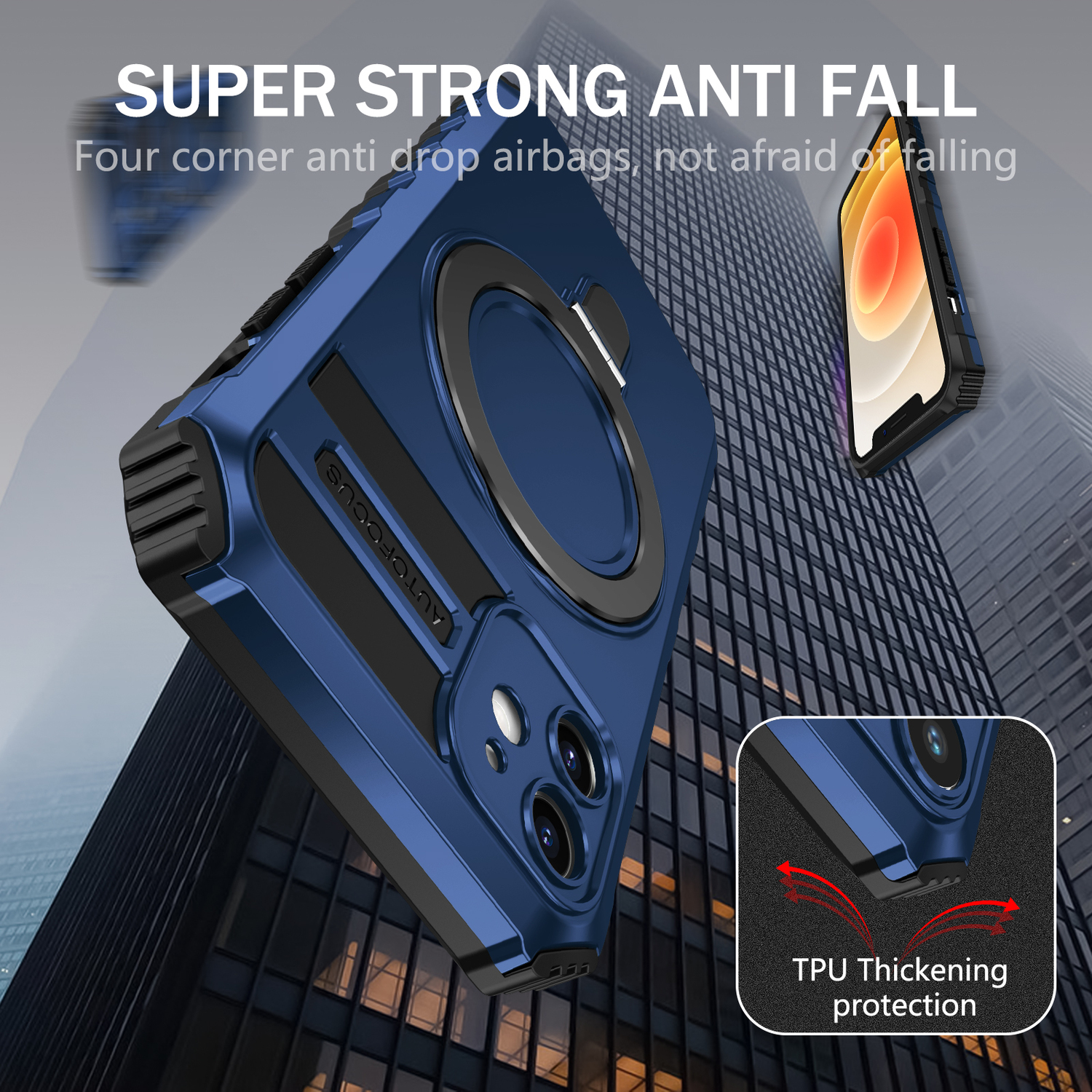 Pokrowiec Tel Protect Armor Magsafe Metal Ring Case niebieski Apple iPhone 12 / 4