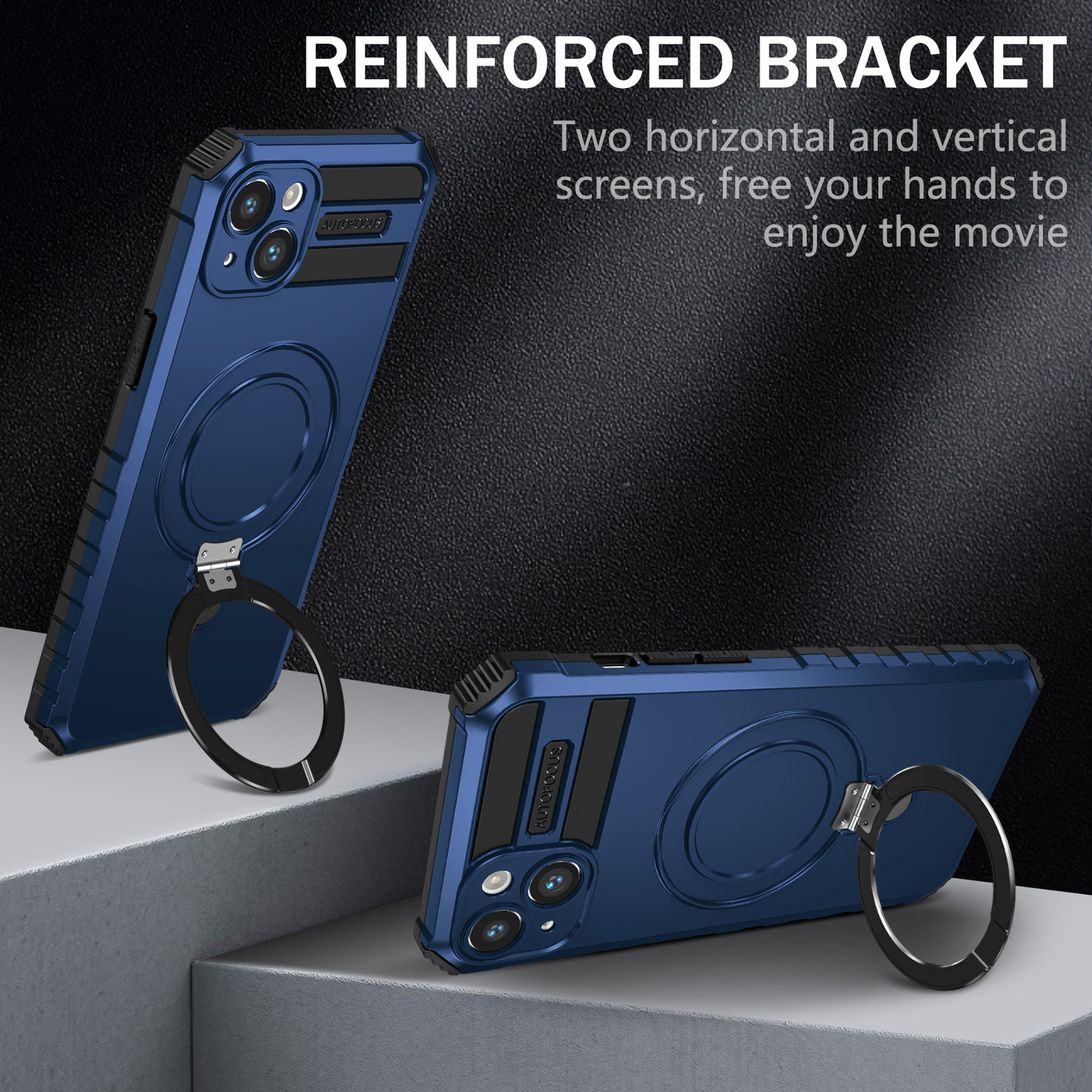 Pokrowiec Tel Protect Armor Magsafe Metal Ring Case niebieski Apple iPhone 15 / 2