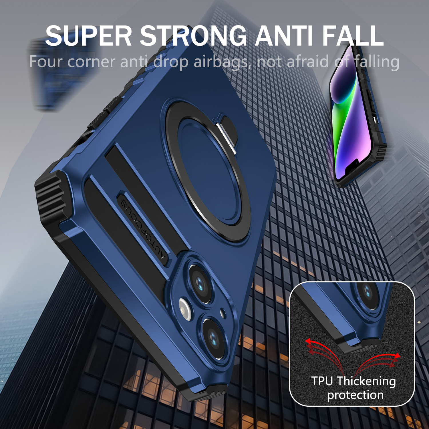 Pokrowiec Tel Protect Armor Magsafe Metal Ring Case niebieski Apple iPhone 15 / 4