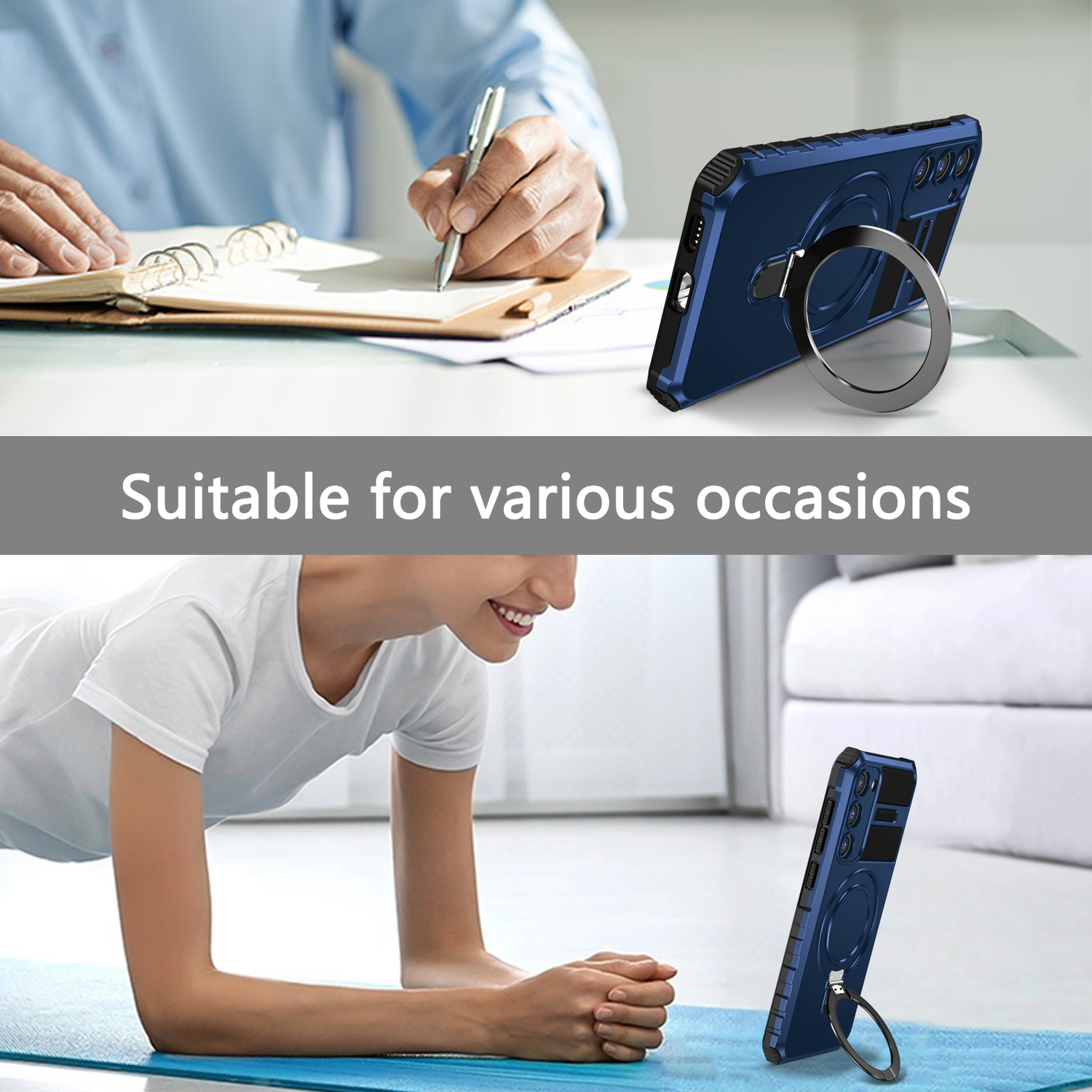 Pokrowiec Tel Protect Armor Magsafe Metal Ring Case niebieski Samsung Galaxy S23 / 11