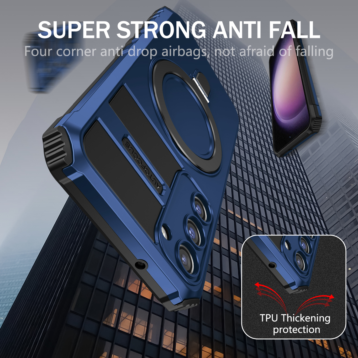 Pokrowiec Tel Protect Armor Magsafe Metal Ring Case niebieski Samsung Galaxy S23 / 5